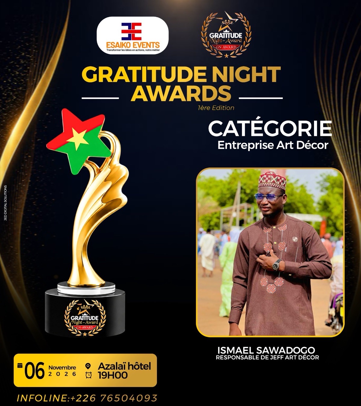 ISMAËL SAWADOGO / RESPONSABLE DE JEFF ART DÉCOR