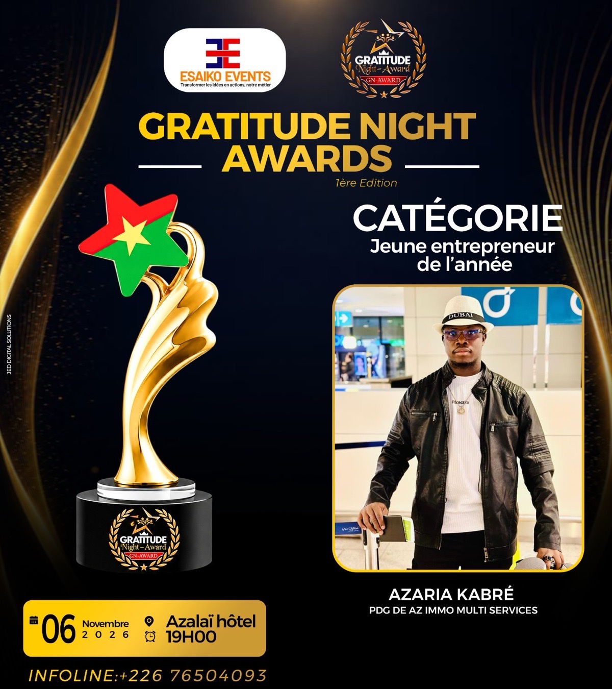 AZARIA KABRÉ /PDG DE AZ IMMO MULTI SERVICES